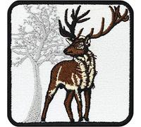 Écusson Thermocollant Cerf en Hiver | Autocollant/Écusson résistant aux intempéries Chasseur Insigne de chasse | Cerf majestueux Amis de la nature | 75x75mm