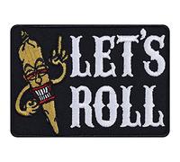 Écusson Thermocollant Feuille de Cannabis - Patch "Let's roll" Rastafari à coudre/à repasser | Patch marijuana hippie pour jeans et patch pour tous les tissus | 90x80mm
