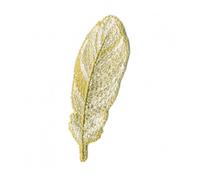 Ecusson thermocollant feuille jaune et dorée 7x2cm