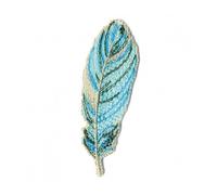 Ecusson thermocollant feuille turquoise et dorée 7x2cm