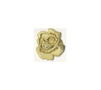 Ecusson Thermocollant Fleur Petite Rose Ajouré Coloris Doré 3 x 3 cm