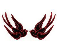 Écusson thermocollant Hirondelles Rockabilly 10 x 5 cm