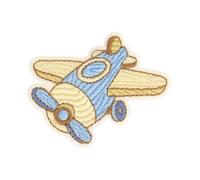 Ecusson thermocollant jouet en bois avion 4,5cm x 3cm