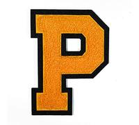Écusson thermocollant lettre P - Chenille Stitch Varsity - Par pc - 11,4 cm - TR-11648 (jaune doré/noir)