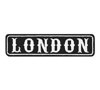 Écusson Thermocollant London Écusson de la ville de Londres Biker Patch | Écusson de nom de Biker UK Angleterre Motorcycle club Rankpatch | Insigne Rang de motocyclette | 100x25mm