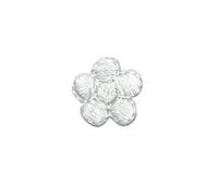 Ecusson Thermocollant Lot de 10 mini écussons thermocollants décoratifs en tissu, motif fleurs prunier (1,5 x 1, cm)(WHITE)