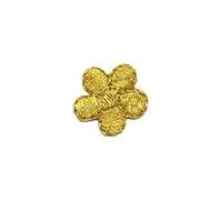 Ecusson Thermocollant Lot de 10 mini écussons thermocollants décoratifs en tissu, motif fleurs prunier (1,5 x 1, cm)(Gold)
