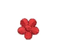 Ecusson Thermocollant Lot de 10 mini écussons thermocollants décoratifs en tissu, motif fleurs prunier (1,5 x 1, cm)(Red)
