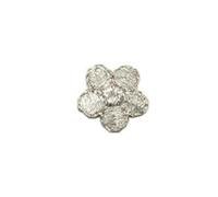 Ecusson Thermocollant Lot de 10 mini écussons thermocollants décoratifs en tissu, motif fleurs prunier (1,5 x 1, cm)(Silver)