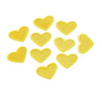 Ecusson Thermocollant Lot de 10 mini patchs cœurs multicolores à broder, thermocollants, 2 x,6 cm, for vêtements, jeans, autocollants, couture(Yellow)
