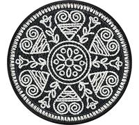Écusson Thermocollant "Mandala" - Patch à motif floral Mandala à coudre/à repasser | Sticker de cœur brodé | Applique florale pour tous les tissus | 75x75mm