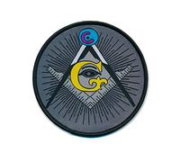 Écusson thermocollant Masonic G Mason - 50 mm - Équerre et compas - 0805 A