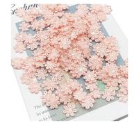 Ecusson Thermocollant Mini patchs de fleurs en tissu fait à la main, 100 pièces, for décoration de mariage, accessoires de couture artisanaux, 1.3cm(Lotus pink)