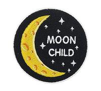 Écusson thermocollant Moon Child - Motif lune et étoiles
