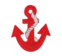 Écusson thermocollant motif ancre rouge - 5,8 x 6,6 cm