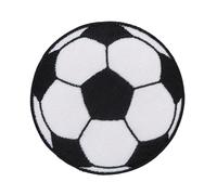 Écusson thermocollant motif ballon de football noir et blanc, taille 7 x 7 cm