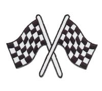 Écusson thermocollant - Motif drapeau de la cible - Noir et blanc