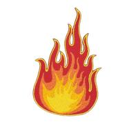Écusson thermocollant motif flammes - Dimensions : 6,5 x 10,4 cm