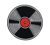 Écusson thermocollant - Motif musique rétro - En vinyle - À repasser - Style vintage - Finally Home, noir/blanc/rouge