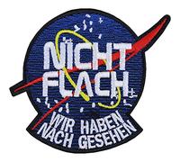 Écusson thermocollant NASA - Non plat ! Biker Patch Rocker UFO Sticker à repasser pour homme/femme DIY application pour veste, gilet, jean, valise de moto 90 x 80 mm