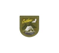 Ecusson thermocollant OUTDOOR tente fond kaki 5x5cm
