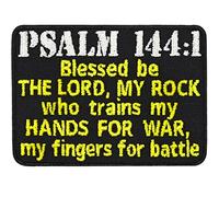 Écusson Thermocollant Patch de moral tactique "Blessed be the lord, who trains my hands for war" | Insigne de l'armée pour tous les tissus | 70x50mm