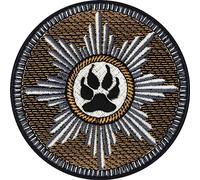Écusson Thermocollant Patch de Patte de Chien en Forme d'Étoile de Sheriff à coudre/repasser | Patch de race canine pour vêtements/colliers/laisses pour chiens | 75x75mm
