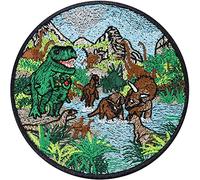 Écusson Thermocollant Patch Dinosaure JURASSIC World Parc | Dinosaures à Repasser | Brachiosaure Tyrannosaure Rex | Cadeau Sac à Dos Enfant | 80x80mm