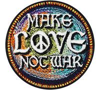 Écusson Thermocollant Patch "Make love not war" | Patch Peace à coudre/à repasser | Patch amusant brodé pour jeans Appliqué moral pour tous tissus | 70x70mm