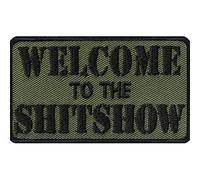Écusson Thermocollant Patch motard à coudre/à repasser "Welcome to the shitshow" | Patch de moral tactique de l'armée | Cadeau militaire | Applique pour veste/uniforme | 70x40mm