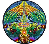 Écusson Thermocollant Patch OPEN MIND Premium | Patch l'Univers pour Festivals à Coudre | Autocollant Yoga Troisième Œil Chakra Hippie pour tous les tissus | 80x80mm