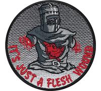 Écusson Thermocollant Patch tactique | "Ce n'est qu'une égratignure" | Insigne militaire pour motards | Insigne militaire Biker Patch chevalier noir Image à repasser | 80x80mm