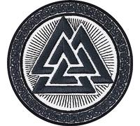 Écusson Thermocollant Patch Viking | Patches Vikings à Coudre ou à Repasser | Patch Déco Viking Valknut Odin | Autocollant Viking Guerrier pour tous les tissus | 75x75mm