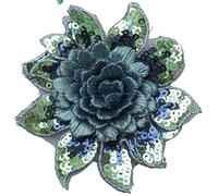 Ecusson Thermocollant Patchs à coudre en dentelle et paillettes, 10 pièces, broderie de fleurs 3D, for robe mariée, vêtements, décoration, fournitures couture, 8CM(S)