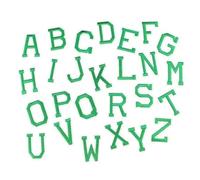 Ecusson Thermocollant Patchs autocollants avec lettres de l'alphabet anglais AZ, 26 pièces, for vêtements, dessin animé, bricolage, rayures brodées, Badges(NO.7 Green)