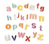 Ecusson Thermocollant Patchs autocollants avec lettres de l'alphabet anglais AZ, 26 pièces, for vêtements, dessin animé, bricolage, rayures brodées, Badges(NO.4)