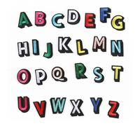 Ecusson Thermocollant Patchs autocollants avec lettres de l'alphabet anglais AZ, 26 pièces, for vêtements, dessin animé, bricolage, rayures brodées, Badges(NO.1 Black Color)