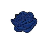 Ecusson Thermocollant Patchs brodés Multicolores de Petites Fleurs de Roses, 10 pièces, for vêtements, Autocollants sur T-Shirt, Applications à Rayures, Accessoire for vêtements(Blue)
