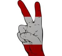 Écusson thermocollant Peace Finger Autriche 13 x 6 cm