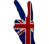 Écusson thermocollant Peace Finger Grande-Bretagne 13 x 6 cm