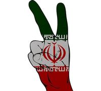 Écusson thermocollant Peace Finger Iran 13 x 6 cm