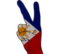 Écusson thermocollant Peace Finger Philippines 13 x 6 cm