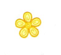 Ecusson Thermocollant Petite FLEUR Coloris JAUNE 4 x 4 cm