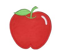 Écusson thermocollant rouge pomme - Dimensions : 7,5 x 8,0 cm