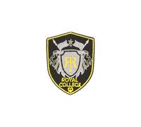 Ecusson thermocollant royal college noir/jaune 4,6cm x 6cm