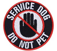 Écusson Thermocollant "Service dog - Do not pet" - Écusson pour chien d'assistance à repasser | Applique pour animal de compagnie à coudre sur la laisse/le bandana | 75x75mm