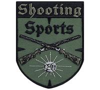 Écusson Thermocollant "SHOOTING SPORTS" | Patch tireur sportif/chasse à coudre/thermocoller, autocollant de chasse | Cadeau pour tireurs sportifs | DIY pour veste/chapeau | 70x90mm