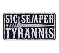 Écusson Thermocollant "Sic Semper Tyrannis" | Patch en latin à coudre ou à repasser | Citation latine pour tous les tissus | 85x45mm