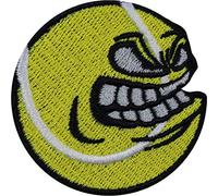 Écusson Thermocollant Sport Angry balls - Patch de Tennis à Coudre | Autocollant Smiley Amusant | pour Fan de Tennis | Appliqué pour Vestes/Maillots/Jeans/Sacs de Sport | 50x50mm