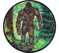 Écusson Thermocollant Sticker Bigfoot Patch Appliqué brodé à coudre - Décoration mystique de l'homme de la forêt - Patch pour théories du complot aux États-Unis - 80x80mm